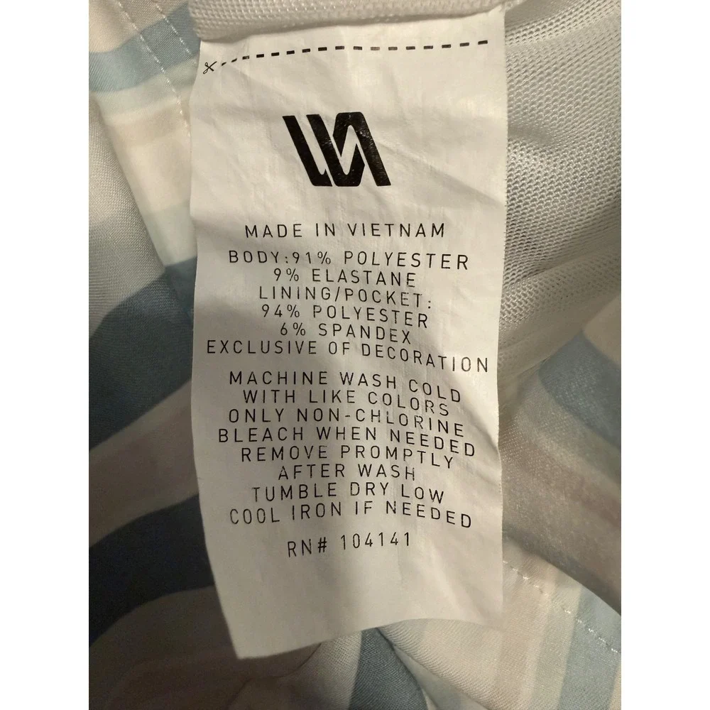 VRST Mens Board Shorts Blue White Striped Mesh Lined shorts Size L 5